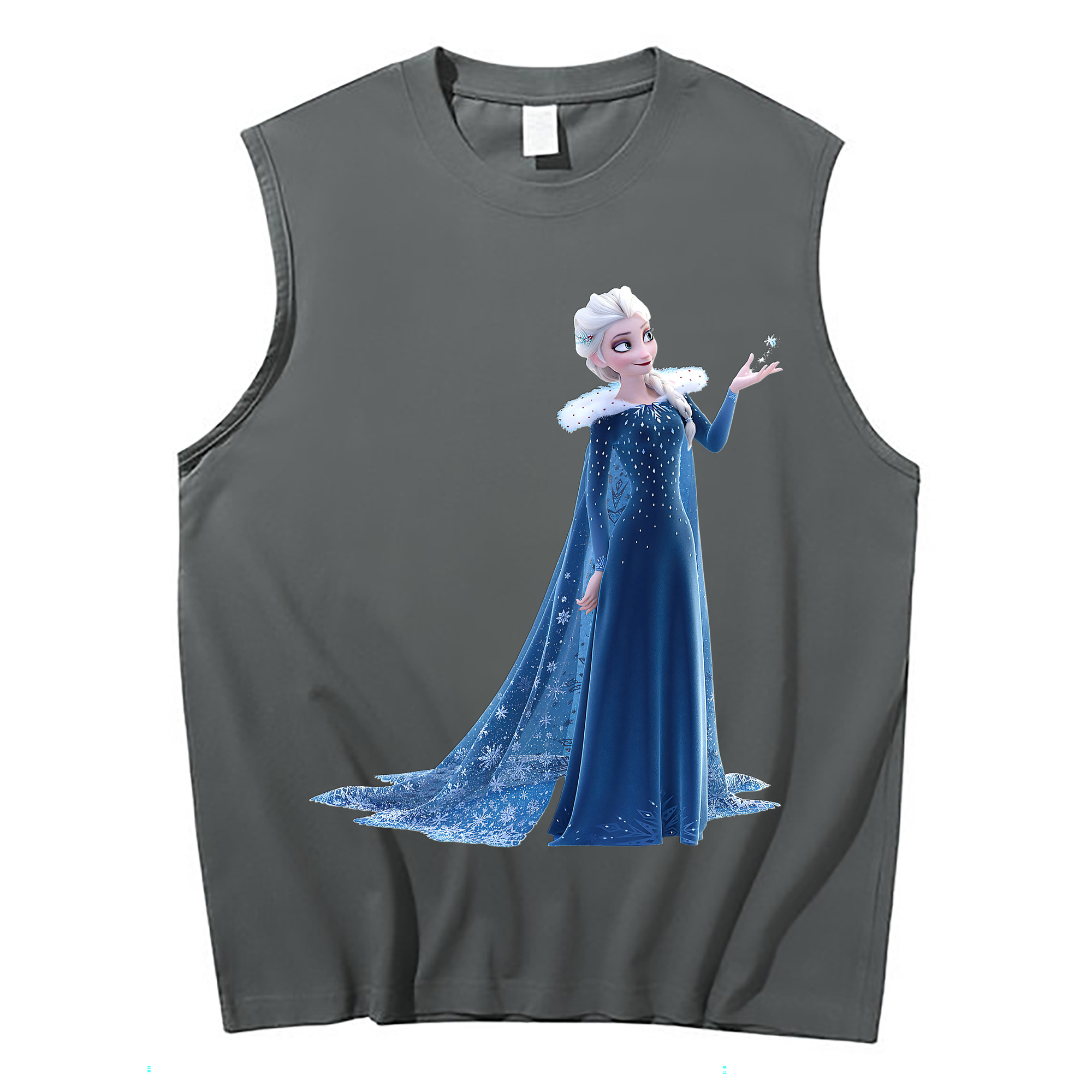 （画像用） アナと雪の女王 アンナ エルサ Frozen Anna Elsa コットン100％タンクトップ（フロントプリント）